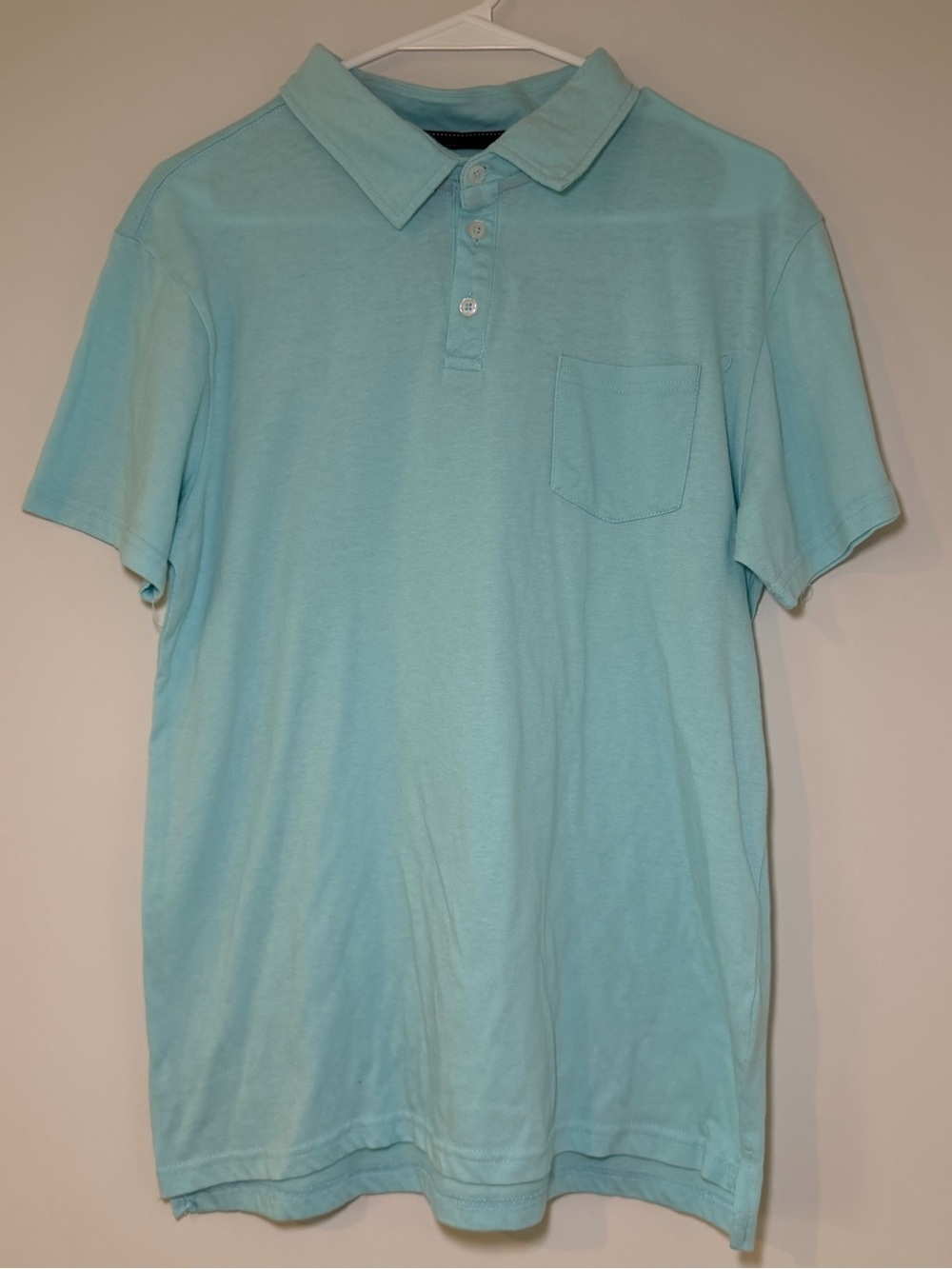 Blue Crown Light Blue & Mint Green Pocket Polo Shirt Men’s Medium